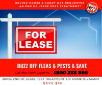 $AVE $50 - Book an End of Lease Flea Treatment & if home is vacant $AVE $50