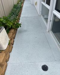 Flake epoxy coatings for outdoor paths protects from mould and mildred building up. No more pressure cleaning required